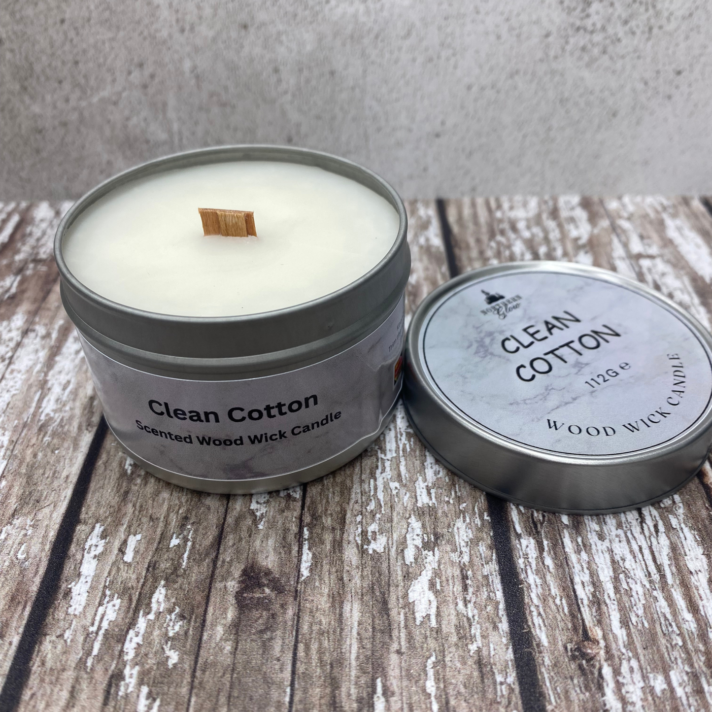 Clean Cotton | 10cl Tin | Wood Wick Candle